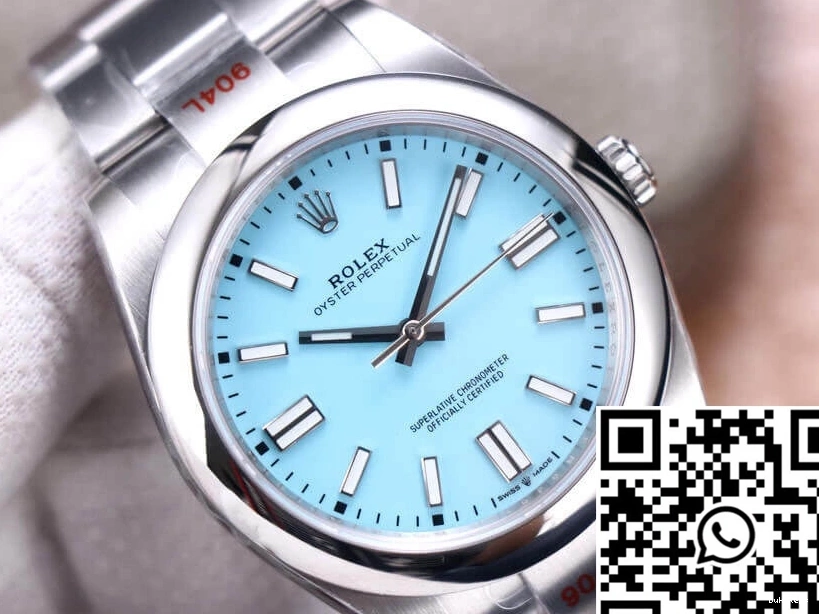 M124300-0006 Rolex Turquoise 41MM Factory Blue Perpetual EW Dial Oyster 0418